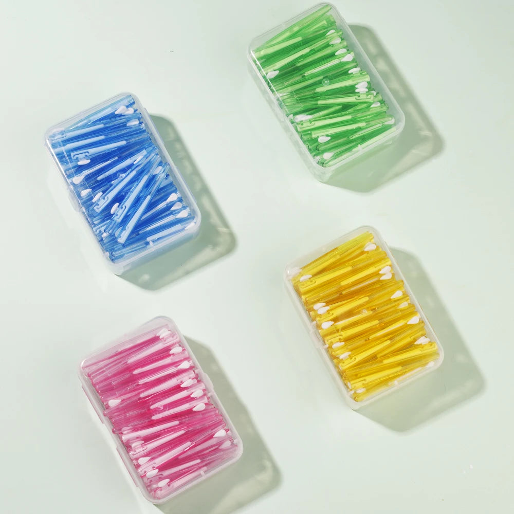 60 Pcs/Box Toothpick Dental Interdental Brush 0.6-1.5Mm Cleaning Between Teeth Oral Care Orthodontic  I Shape Tooth Floss