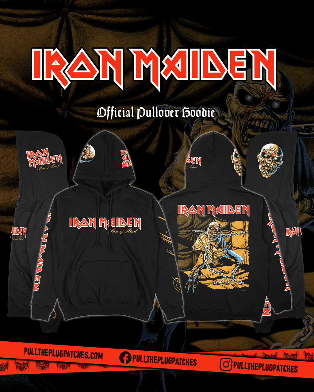 Iron Maiden - Piece Of Mind - Deluxe Pullover Hoodie