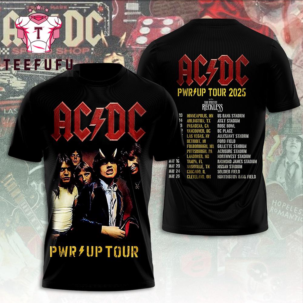 ACDC Rock Band Power Up North American Tour 3D Shirt