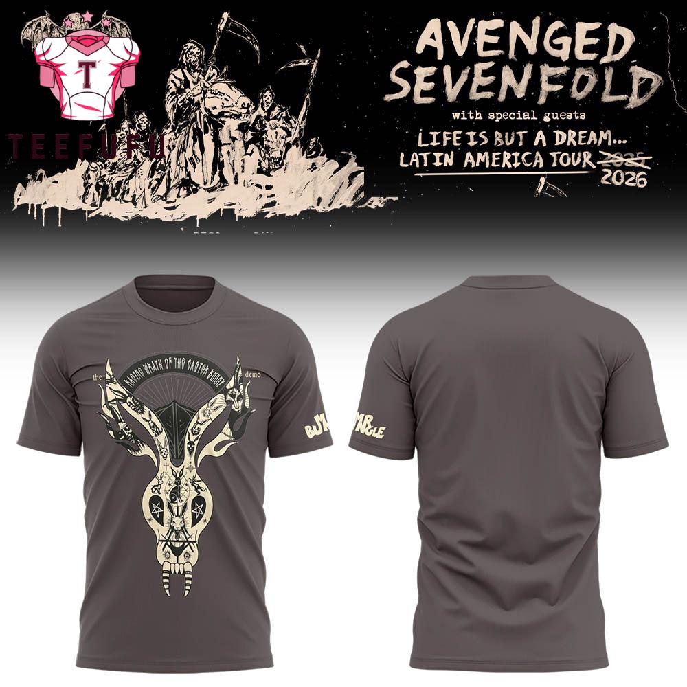 Avenged Sevenfold Life is But A Dream Latin America Tour 2026 Special New 3D Shirt