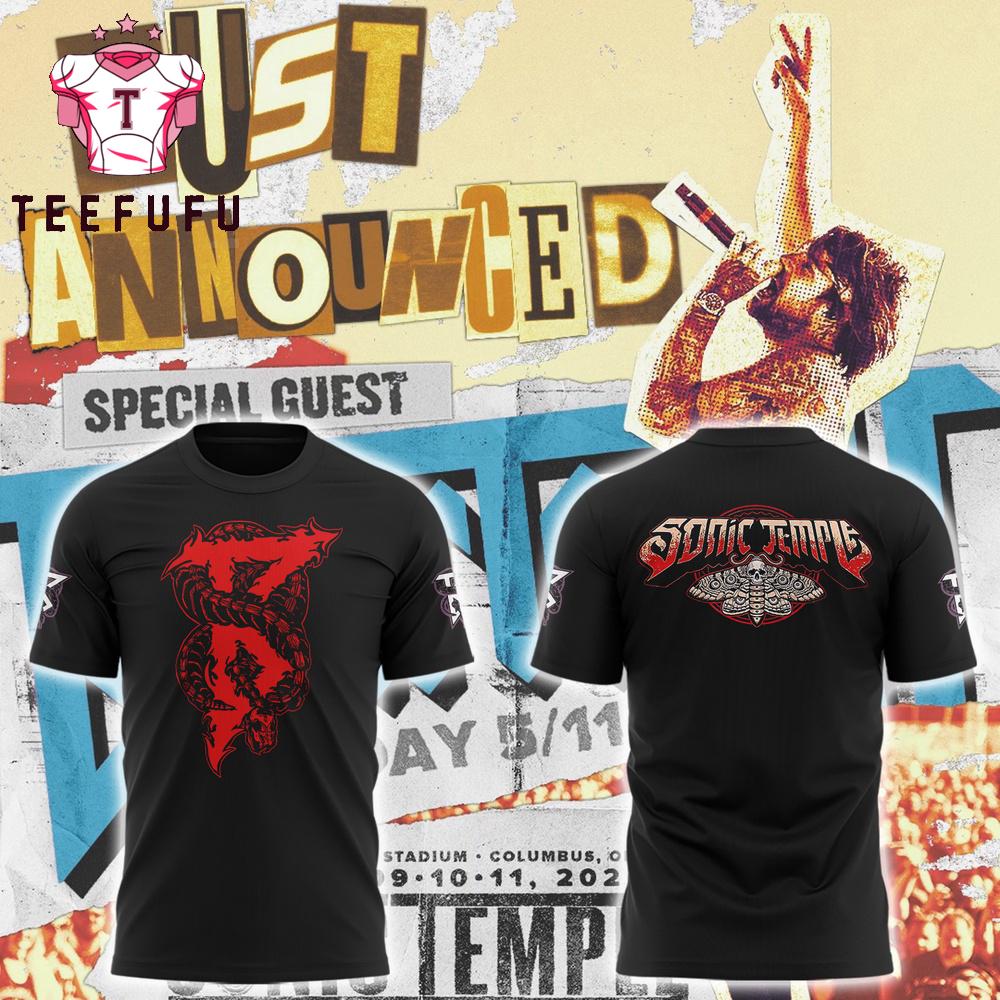 Beartooth Just Announced x Sonic Temple 2025 3D Printed Black Shirt