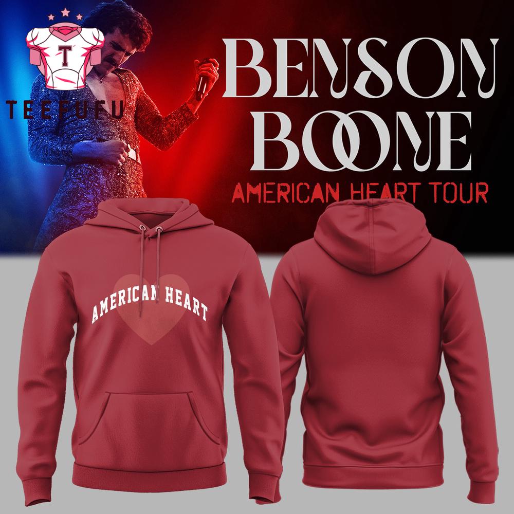 Benson Boone’s American Heart World Tour 2025 Pink Hoodie