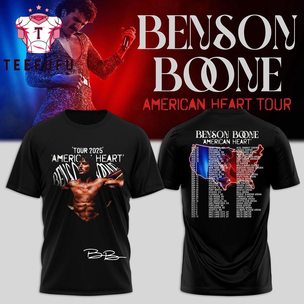 Benson Boone’s American Heart World Tour Graphic Black T Shirt