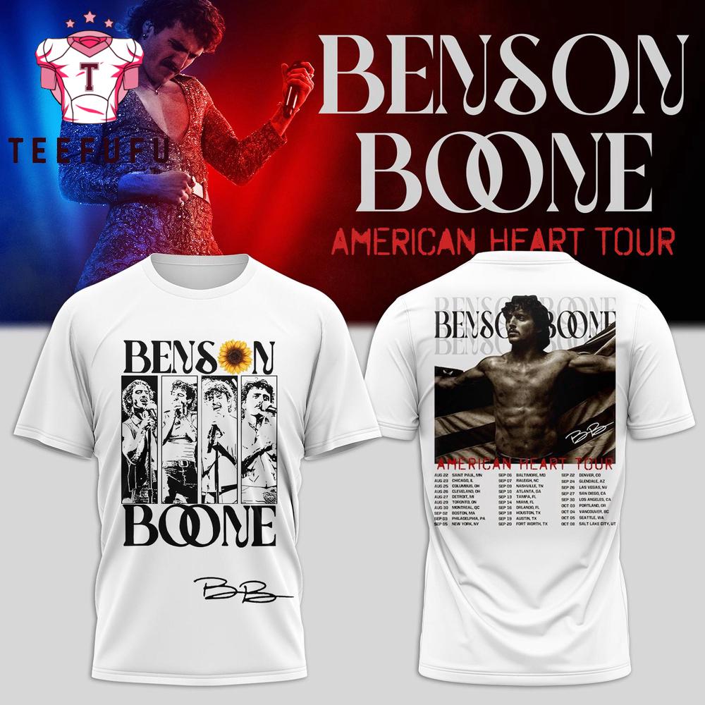 Benson Boone’s American Heart World Tour Graphic White T Shirt