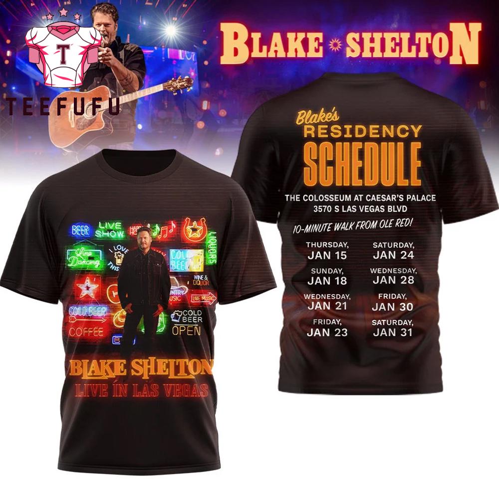 Blake Shelton Residency Schedule 2026 T Shirt