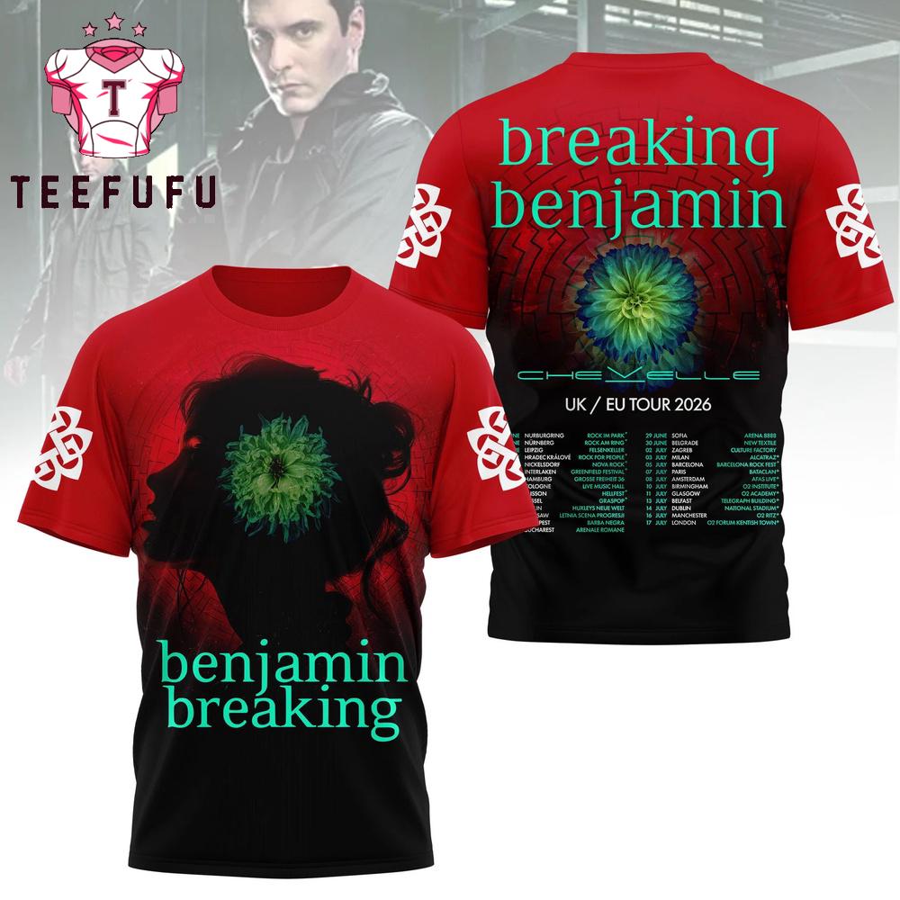 Breaking Benjamin UK EU Tour 2026 Schedule 3D Shirt