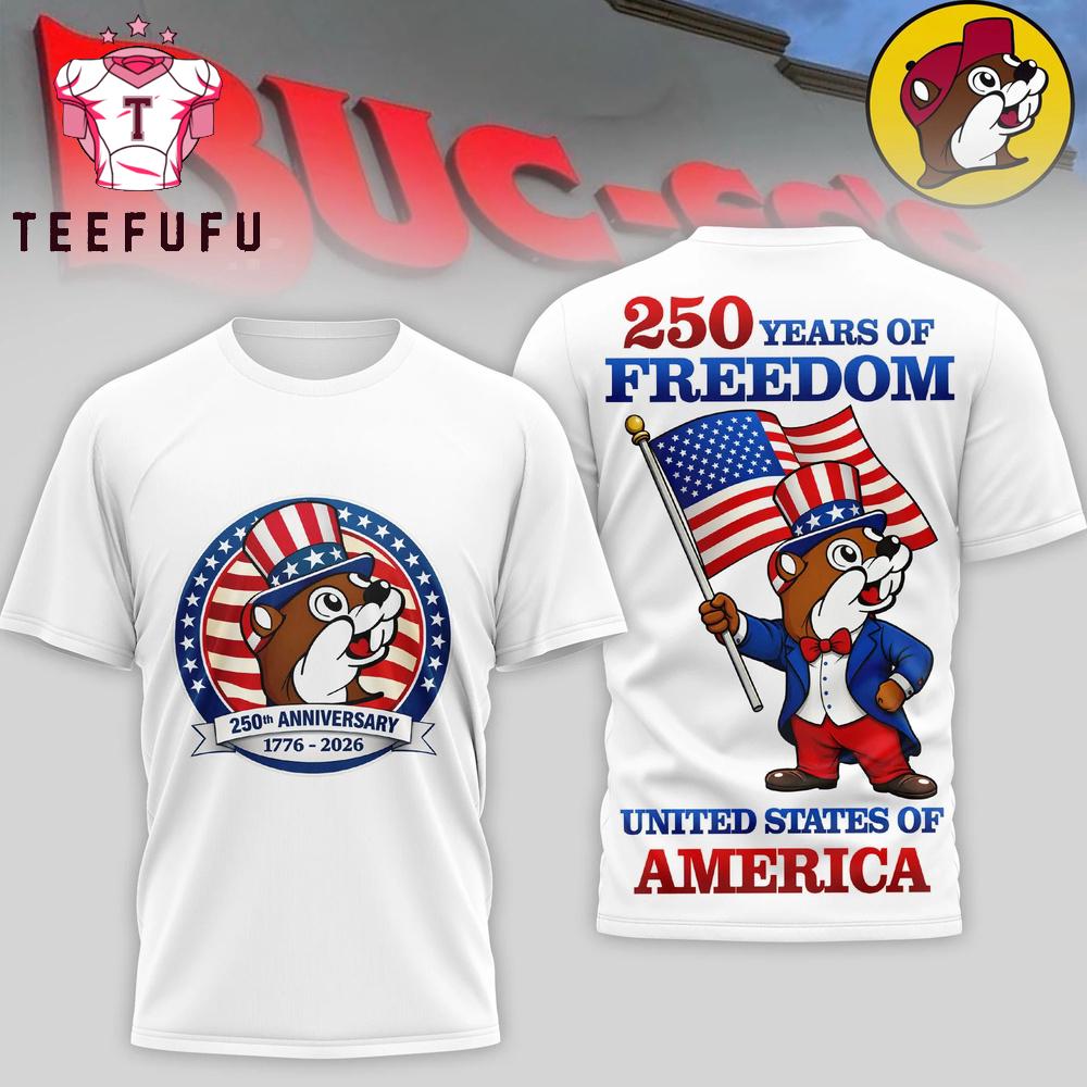 Buc-ee's 250 Years of Freedom United States of America White T Shirt