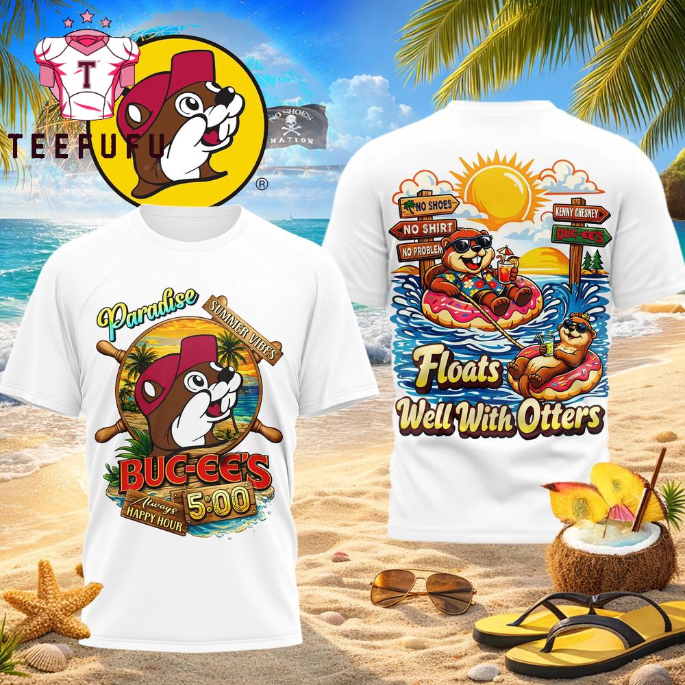 Buc-ee's Floats Well With Otters White T Shirt