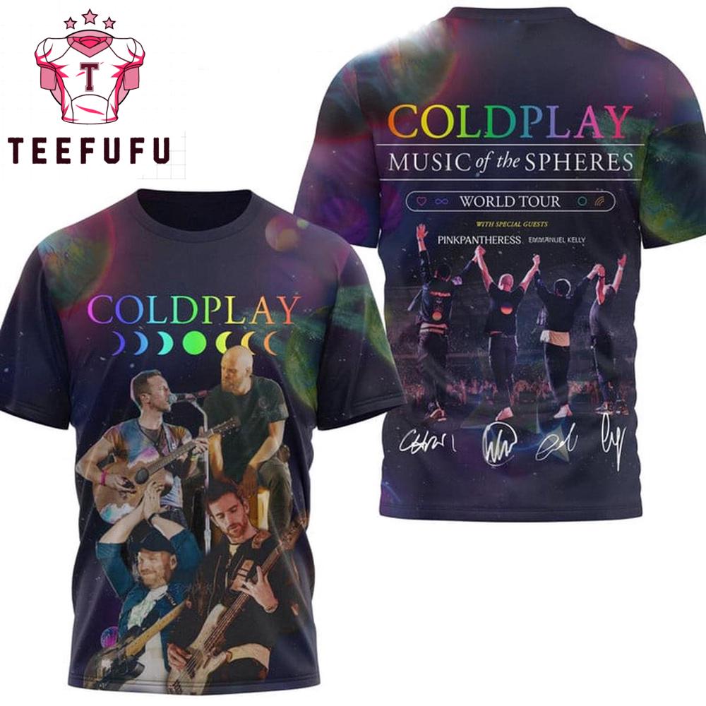 Coldplay Music Of The Sphere World Tour With Pinkpantheress 3D Shirt