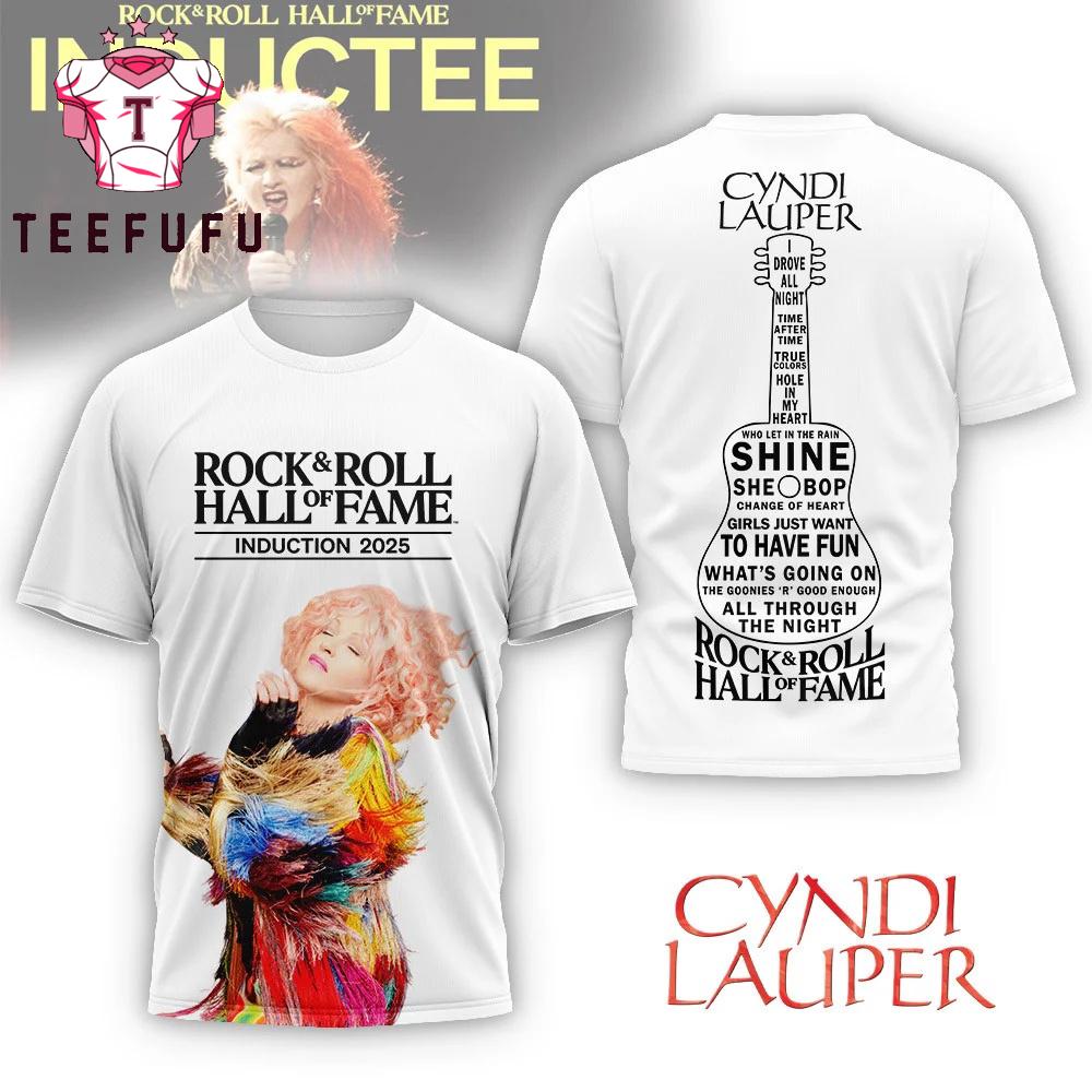 Cyndi Lauper Rock & Roll Hall of Fame 2025 White Shirt