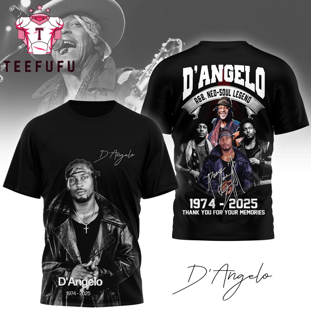 D'angelo 1974-2025 Thank You For The Memories 3D Shirt