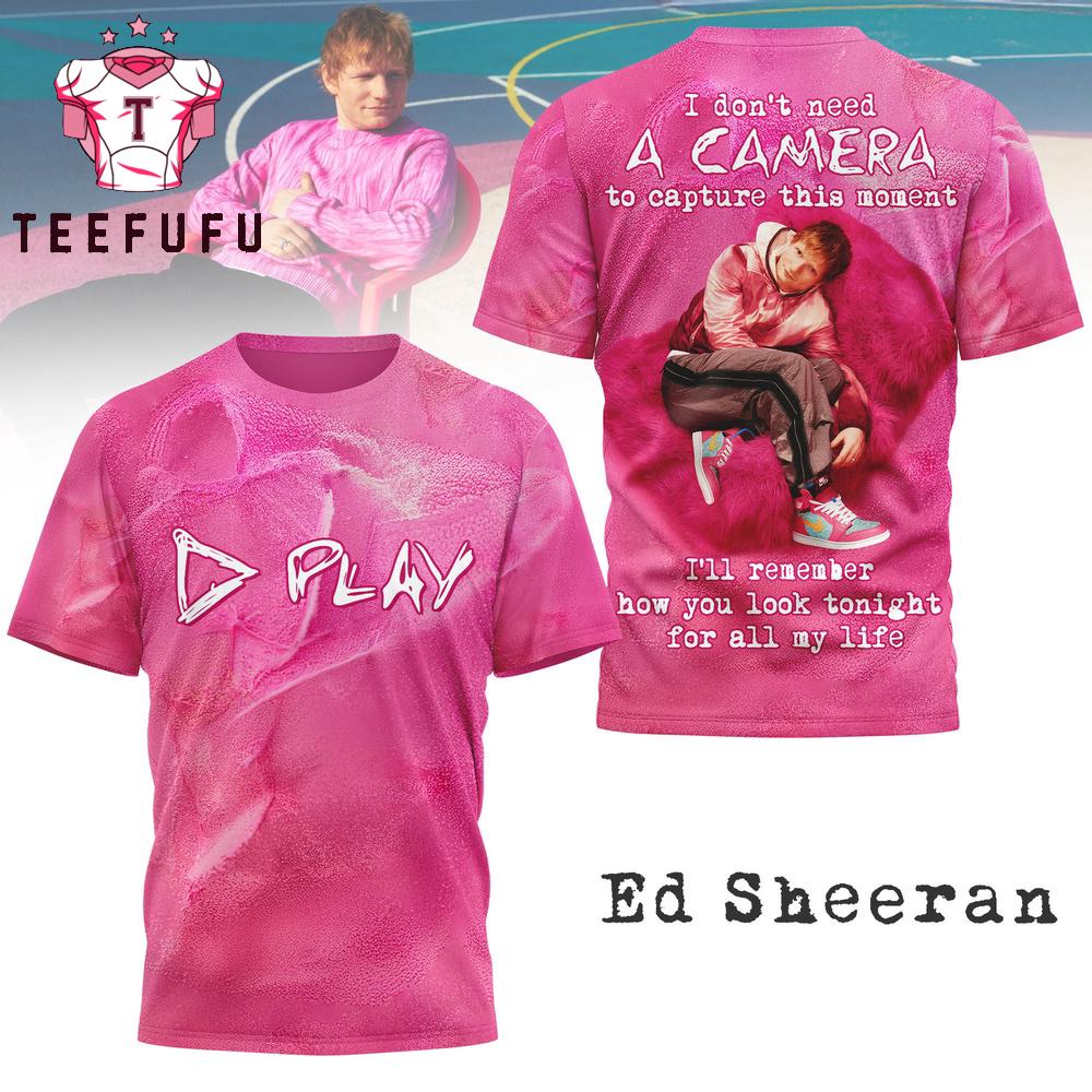 Ed Sheeran Play Music 2026 Pink T Shirt