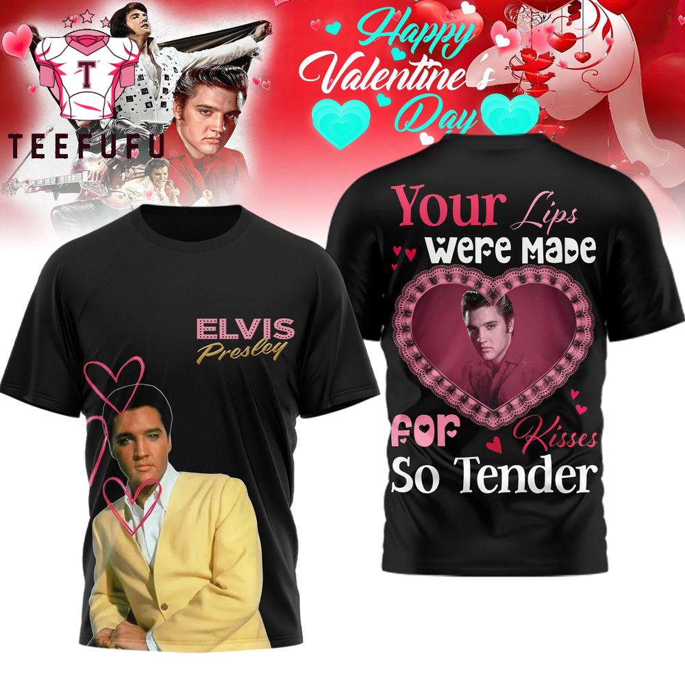 Elvis Presley Happy Valentine’s Day 2026 Black 3D Shirt