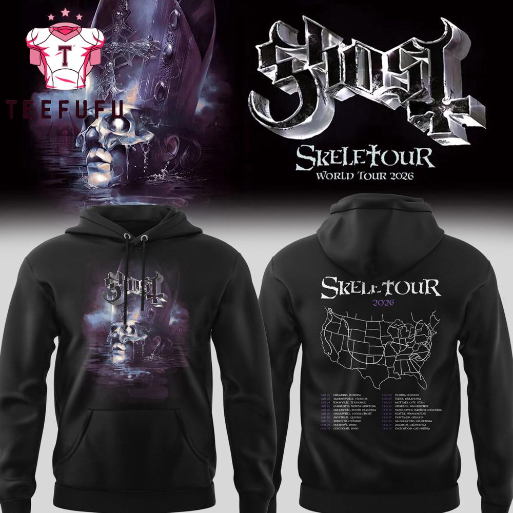 Ghost Band Skele Tour 2026 Black Hoodie