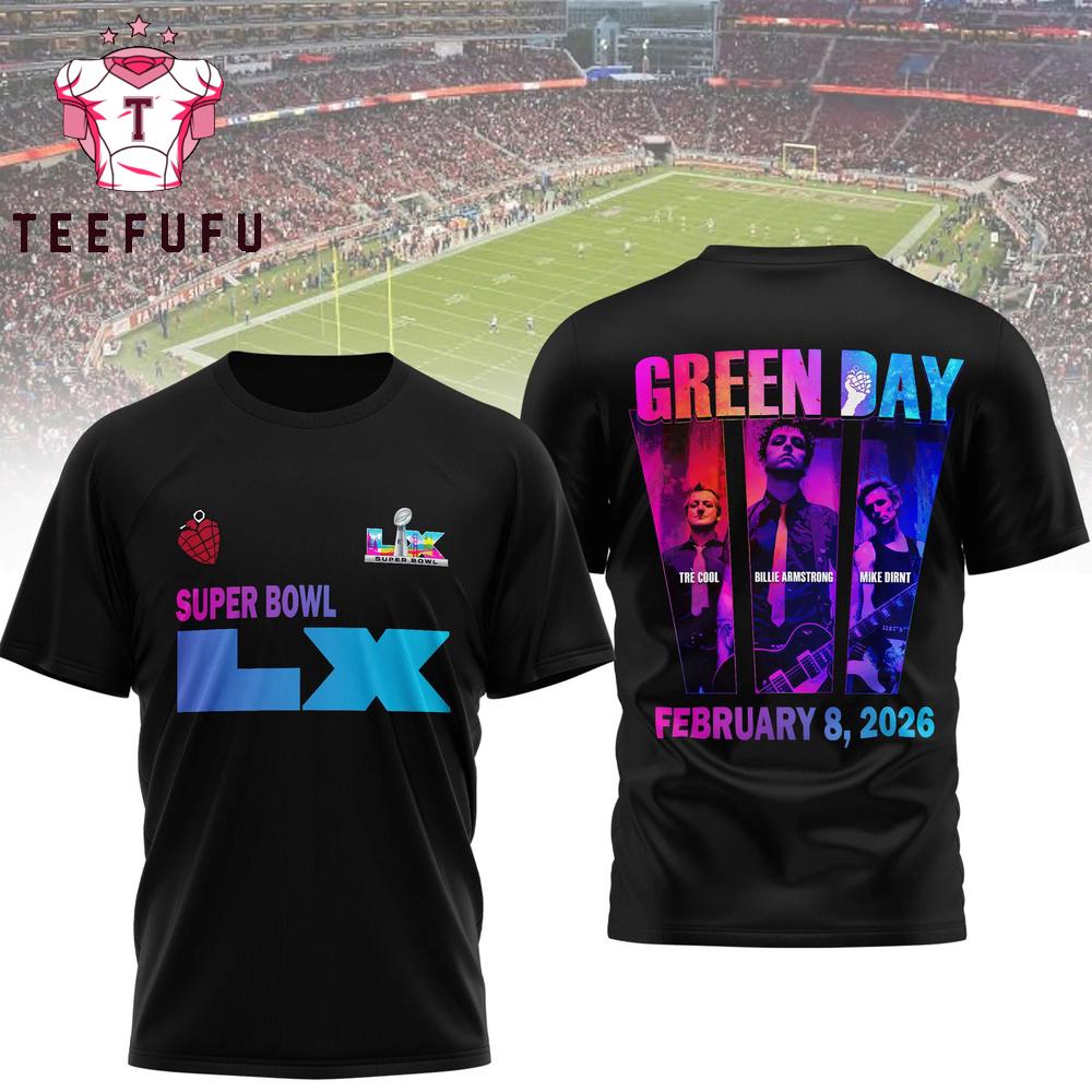 Green Day x Super Bowl LX Black 3D Shirt
