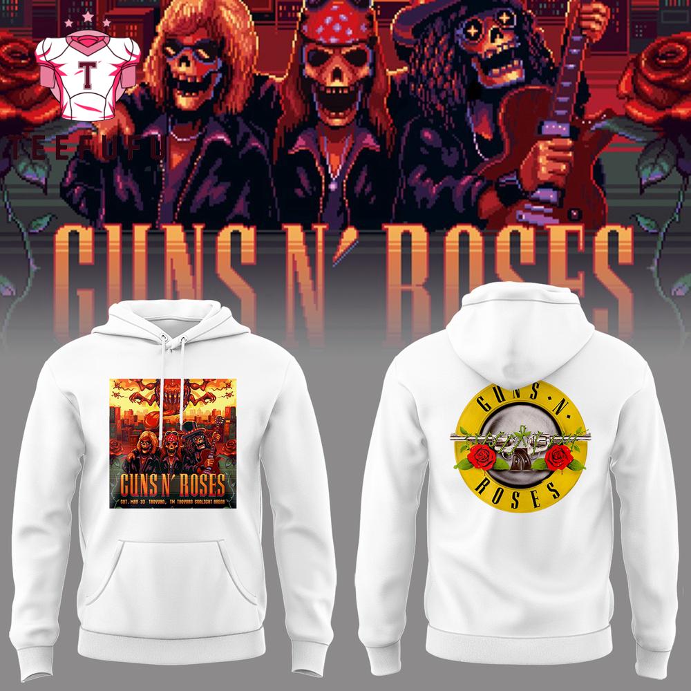 Guns N' Roses Taoyuan Sunlight Music Concert 2025 White Hoodie