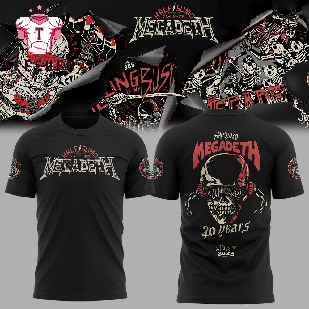 Half Sumo x Megadeth 40 Year June 2025 T Shirt