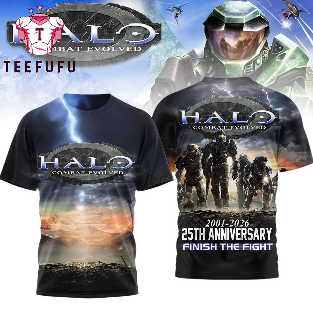 Halo Combat Evolved 25th Anniversary Finish The Fight T Shirt