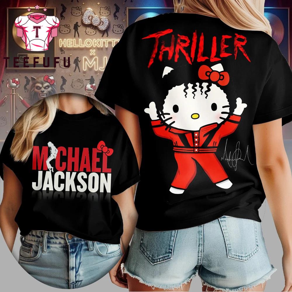 Hello Kitty x Michael Jackson Unisex Black T Shirt
