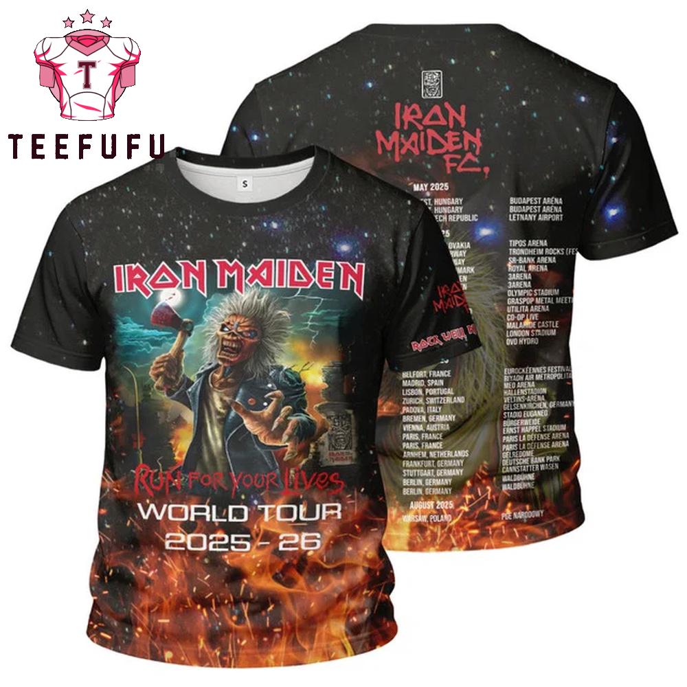 Iron Maiden Run For Your Lives 2025-26 Unisex 3D Shirt