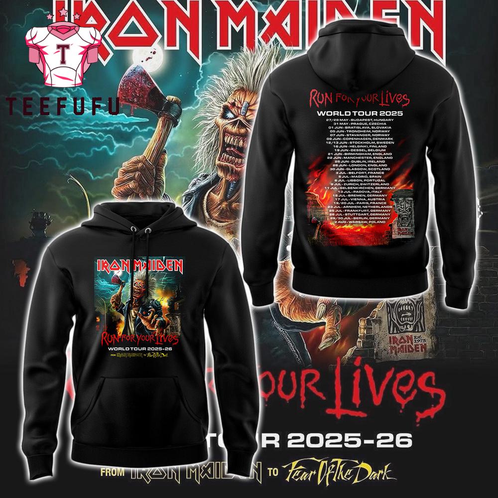 Iron Maiden Run For Your Lives World Tour 2025 3D Hoodie