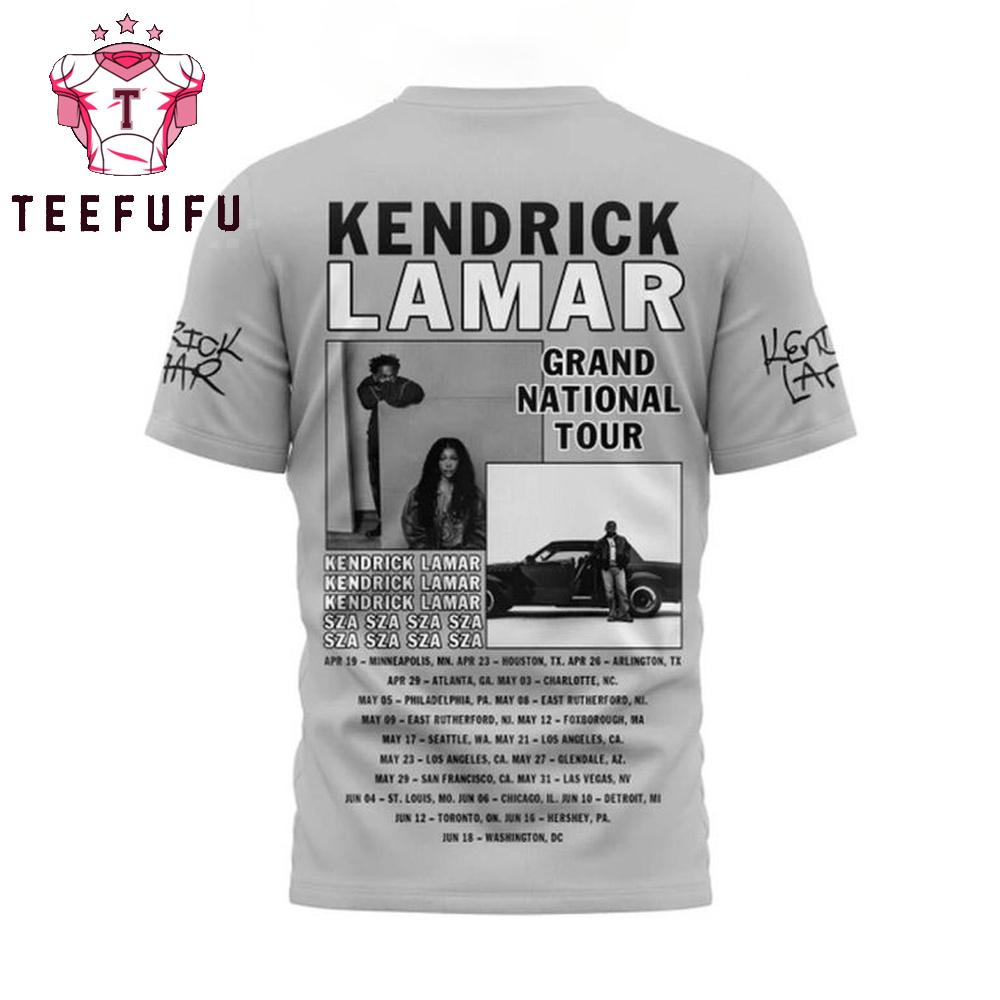 Kendrick Lamar 2025 Ready For Grand National Tour 3D Shirt