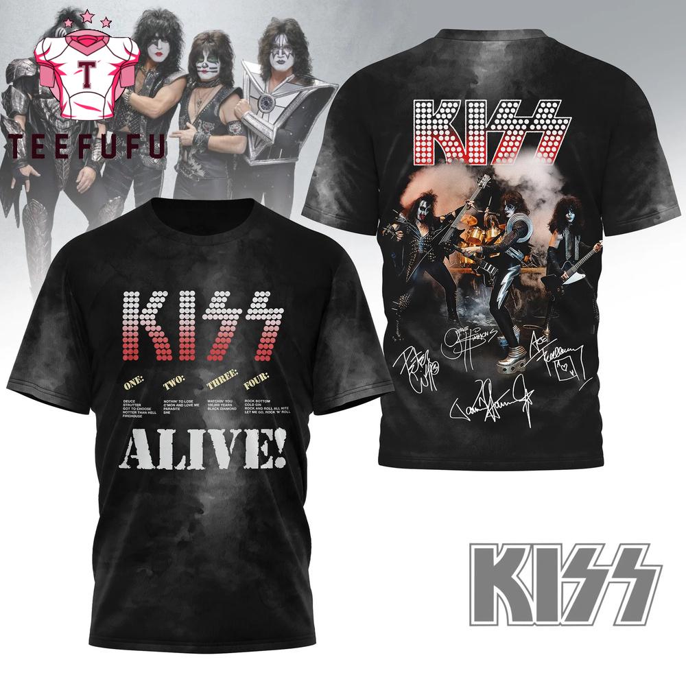 Kiss Band Alvie 2026 Music Signature 3D Shirt