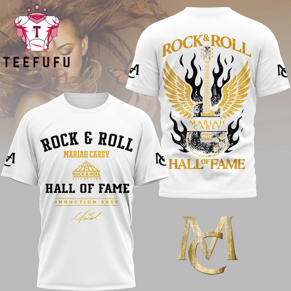 Mariah Carey Rock & Roll Hall of Fame 2025 White 3D Shirt