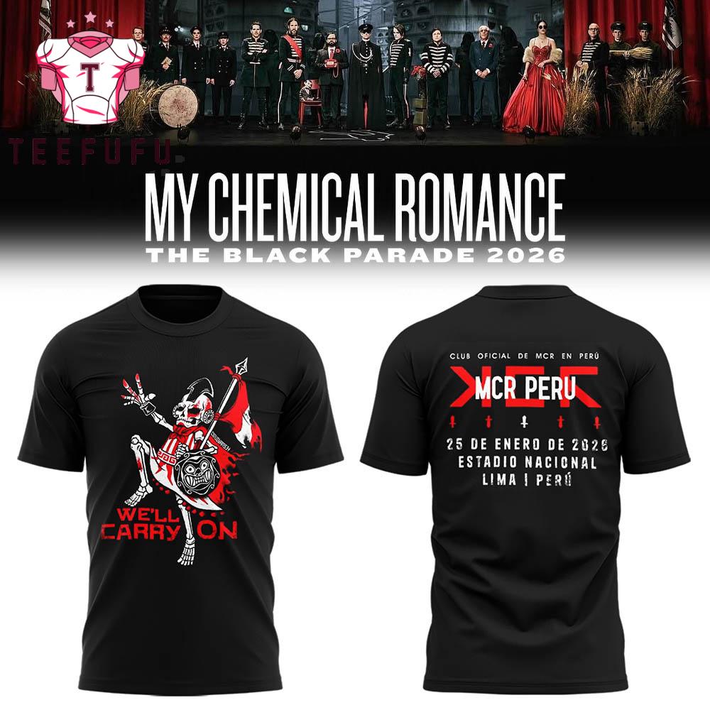 My Chemical Romance The Black Parade 2026 Tour Peru New Black Shirt