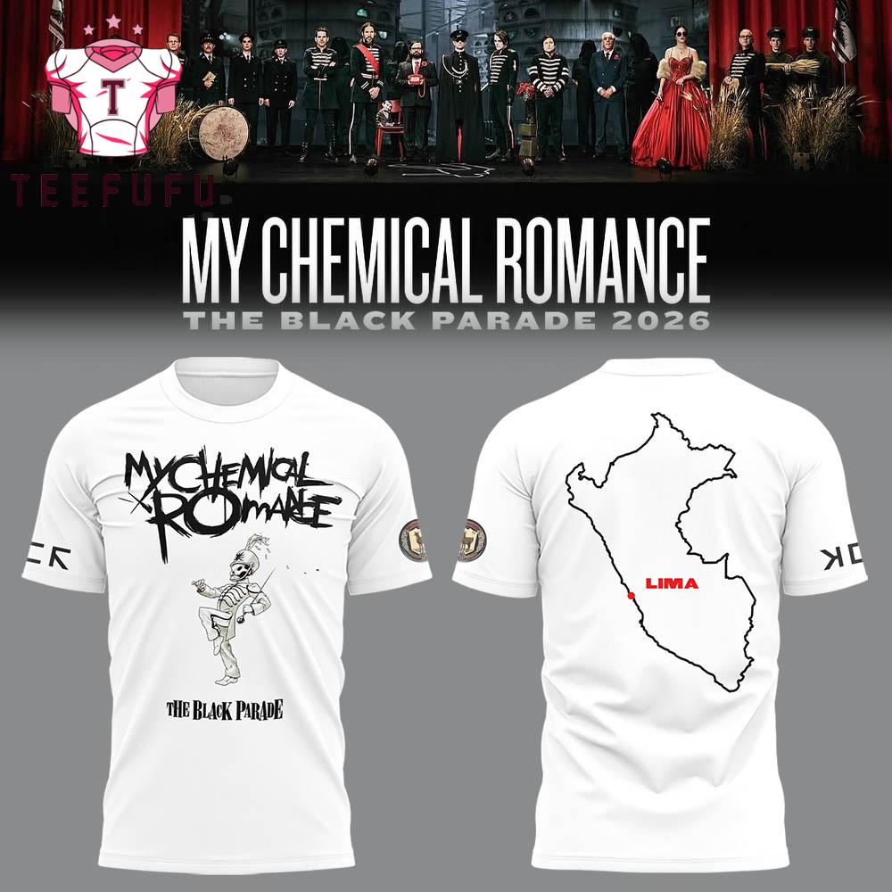 My Chemical Romance The Black Parade 2026 Tour Peru White T Shirt