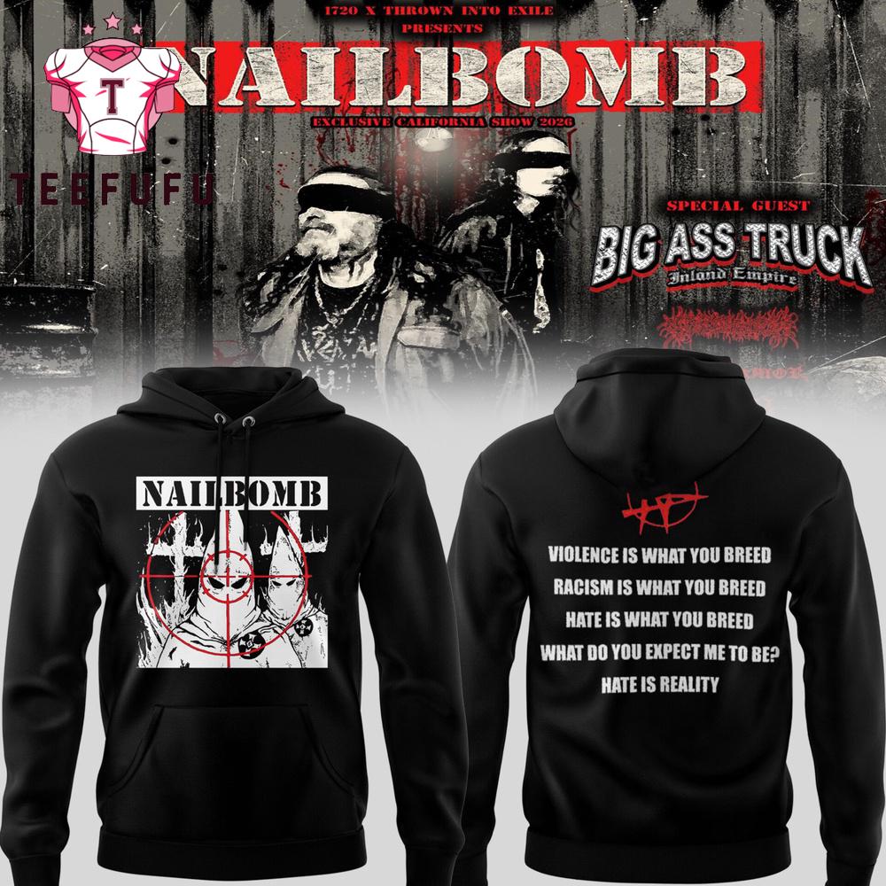 Nailbomb Band Exclusive California Show 2026 Special New Hoodie