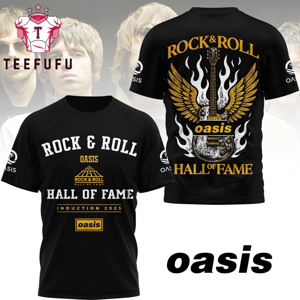 Oasis Rock & Roll Hall of Fame 2025 Black 3D Shirt