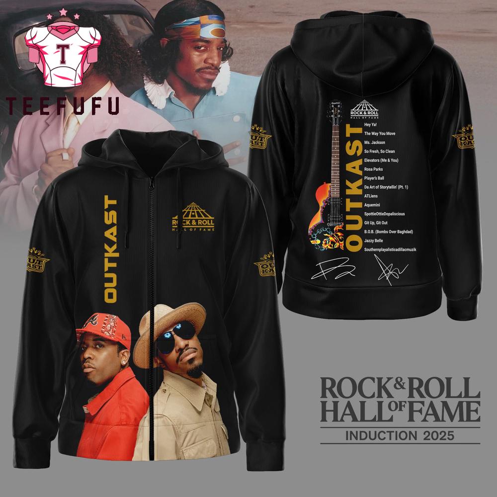 Out Kast 2025 Rock & Roll Hall of Fame Black Hoodie