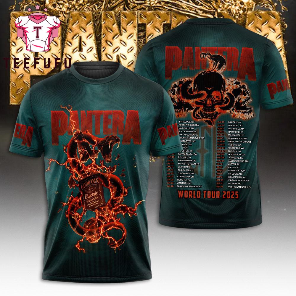 Pantera Band World Tour 2025 Fan Apparel 3D T-Shirt