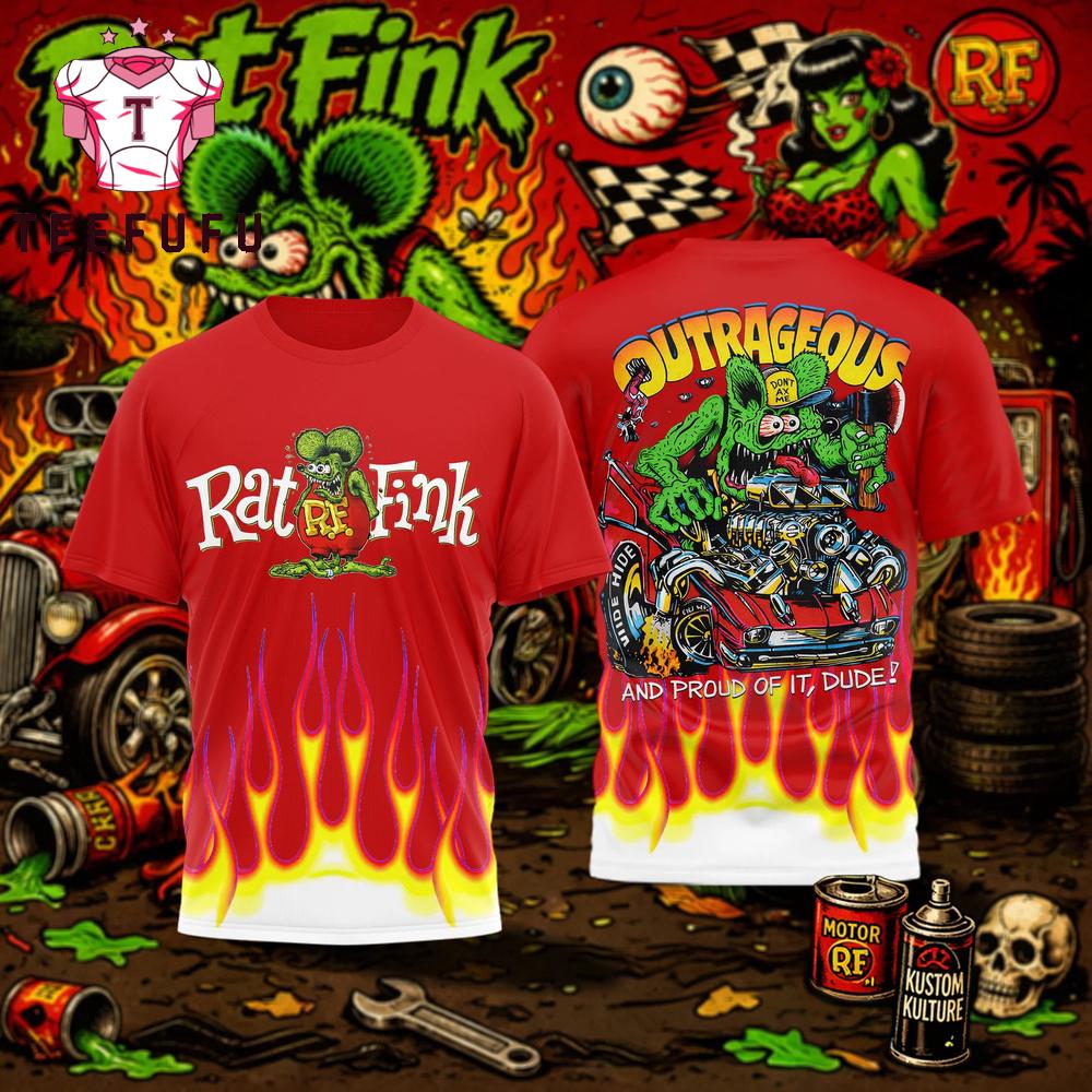 Rat Fink Outrageous Red T Shirt
