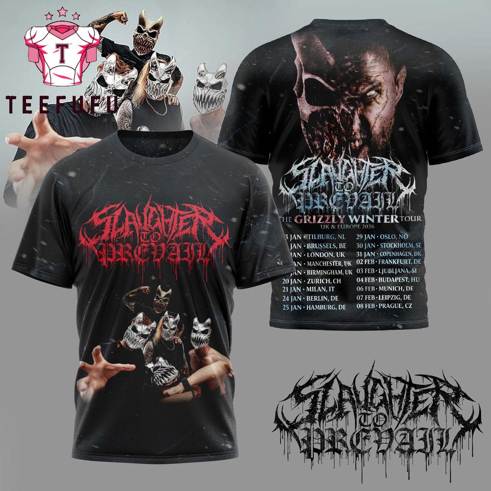 Slaughter to Prevail the Grizzly Winter 2026 Tour Limited 3D Shirt