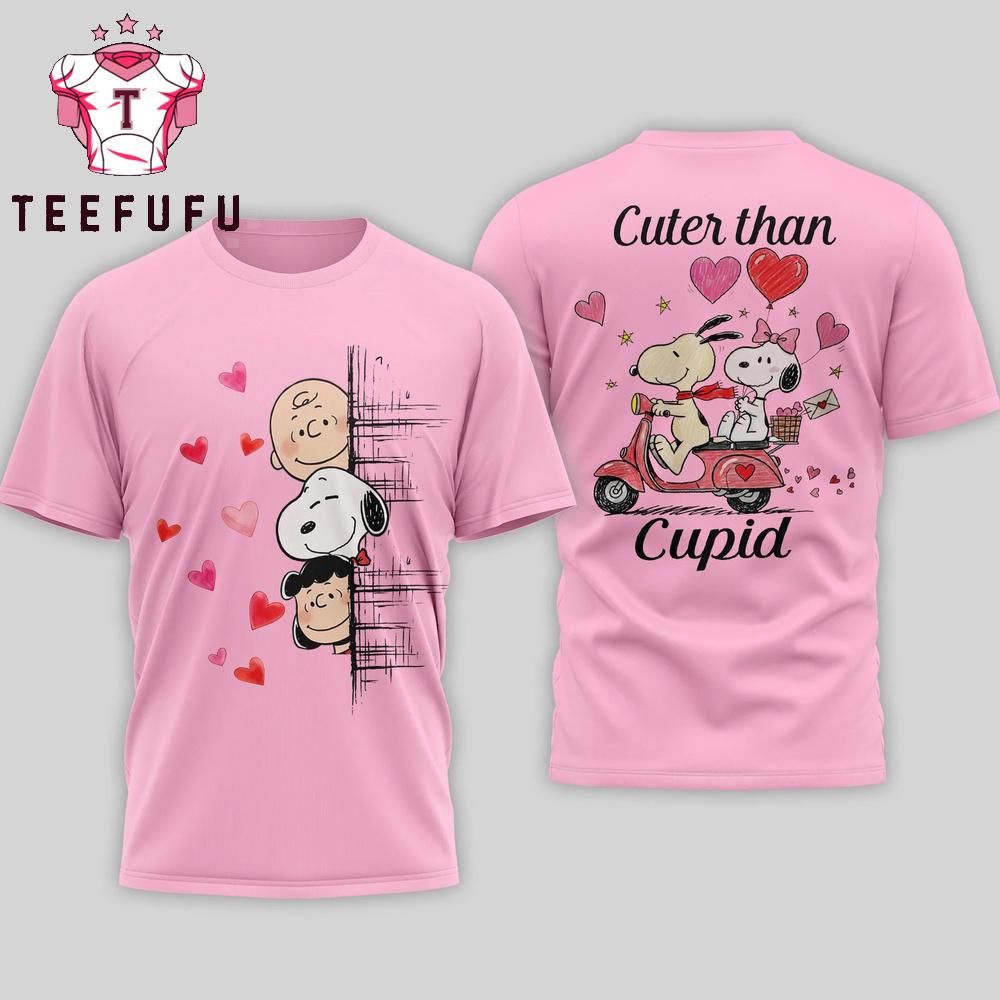 Snoopy Character Happy Valentine’s Day 2026 Pink 3D Shirt
