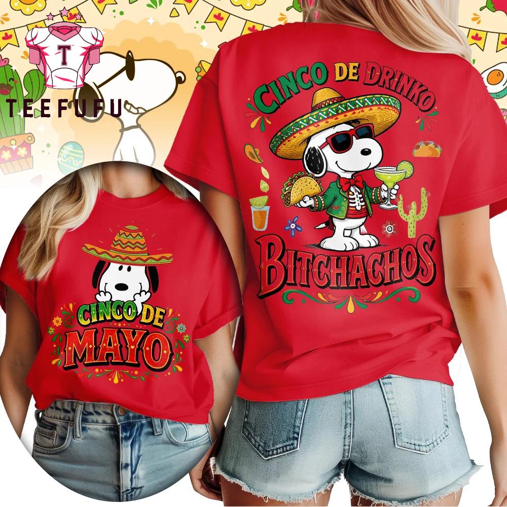 Snoopy Cinco De Mayo 2026 Red 3D Shirt