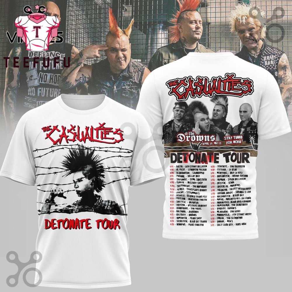 The Casualties Detonate Tour 2026 3D Shirt