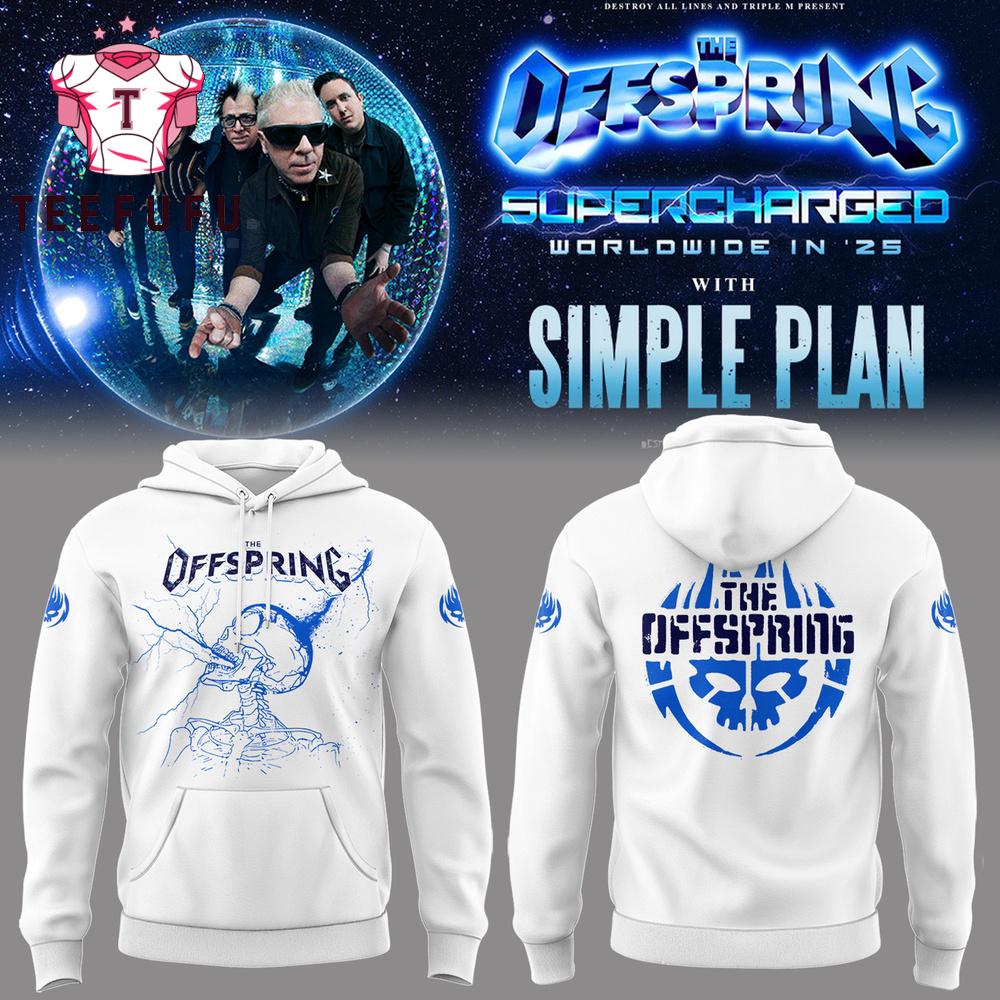 The Offspring Supercharged Worldwide in 25 Simple Plan Logo Music White Hoodie