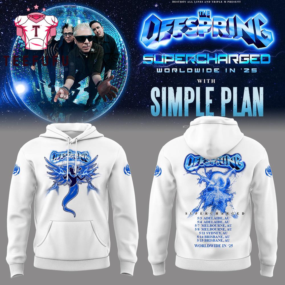 The Offspring Supercharged Worldwide in 25 Simple Plan Tour Dates White Hoodie