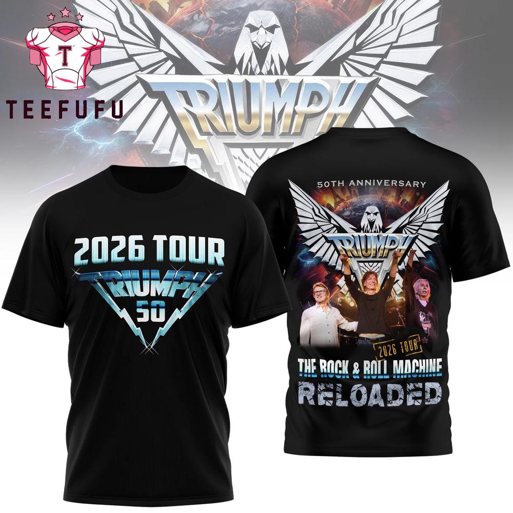 Triumph 50th Anniversary Tour 2026 New T Shirt