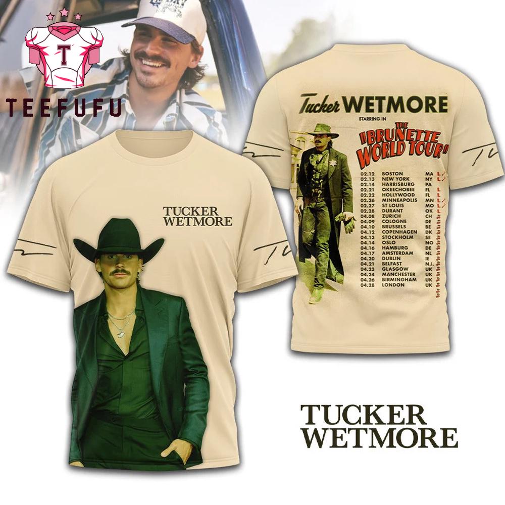 Tucker Wetmore the Brunette World Tour 2026 3D Shirt