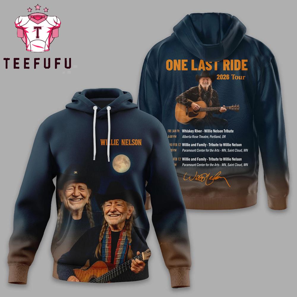 Willie Nelson One Last Ride 2026 Tour Hoodie