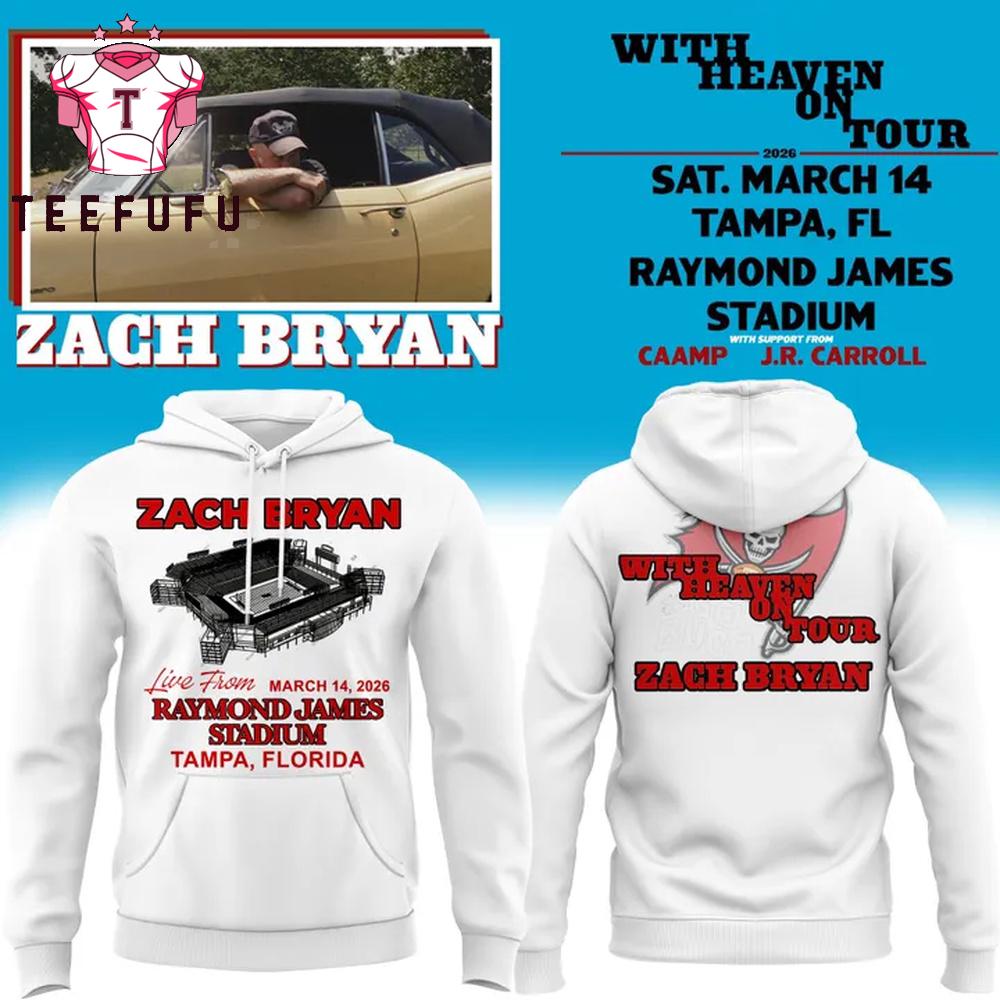 Zach Bryan x Tampa Bay Buccaneers With Heaven On Tour Live From 2026 Hoodie
