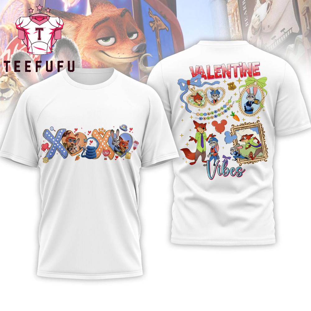 Zootopia Happy Valentine’s Day 2026 White 3D Shirt